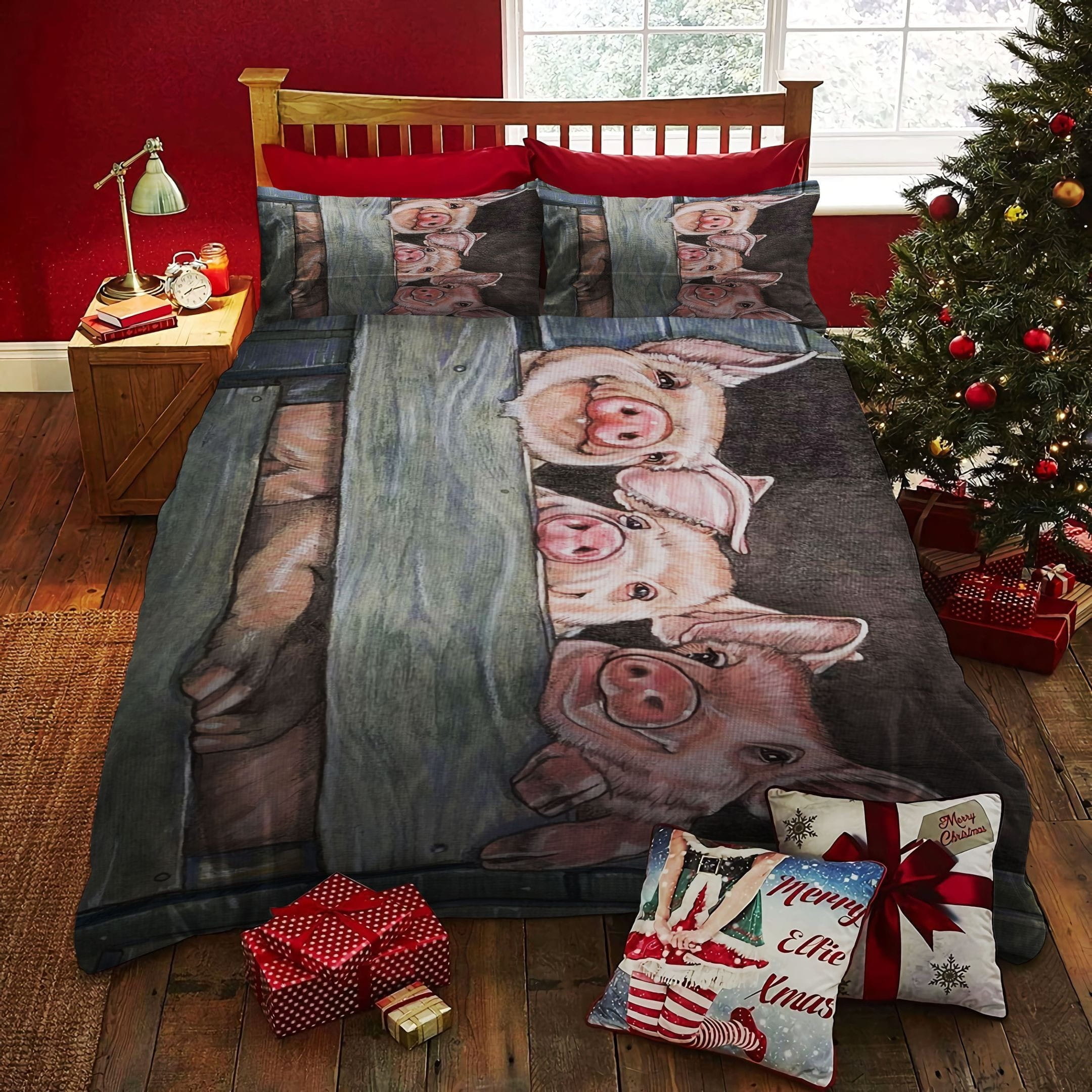 Pigs Bedding Sets, Flatsheet Gift For Wife, Husband, Besties