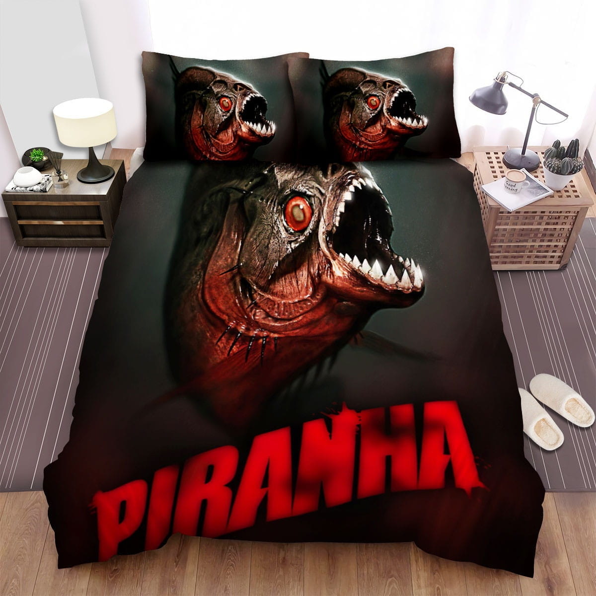 Piranha 3D Fish 2 Bedding Set, Gift For Christmas, Birthday, Thanksgiving
