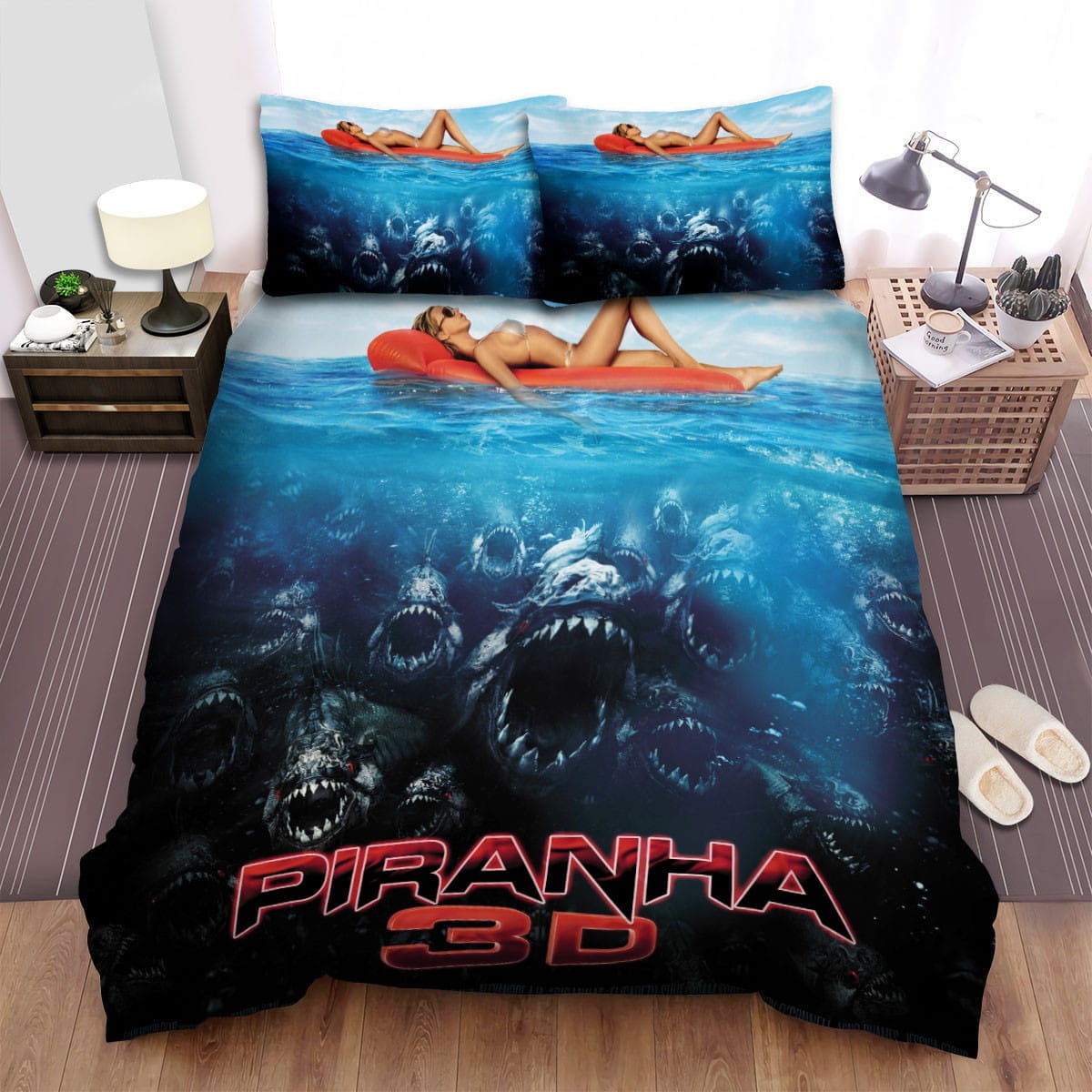 Piranha 3D Poster 5 Bedding Set, Gift For Christmas, Birthday, Thanksgiving