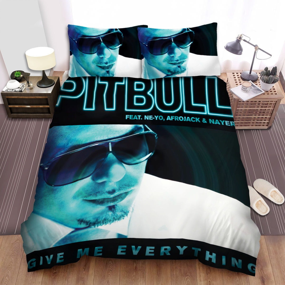 Pitbull Give Me Everything Bedding Sets Duvet Cover, Flatsheet, Pillowcases Perfect Gift For Fans