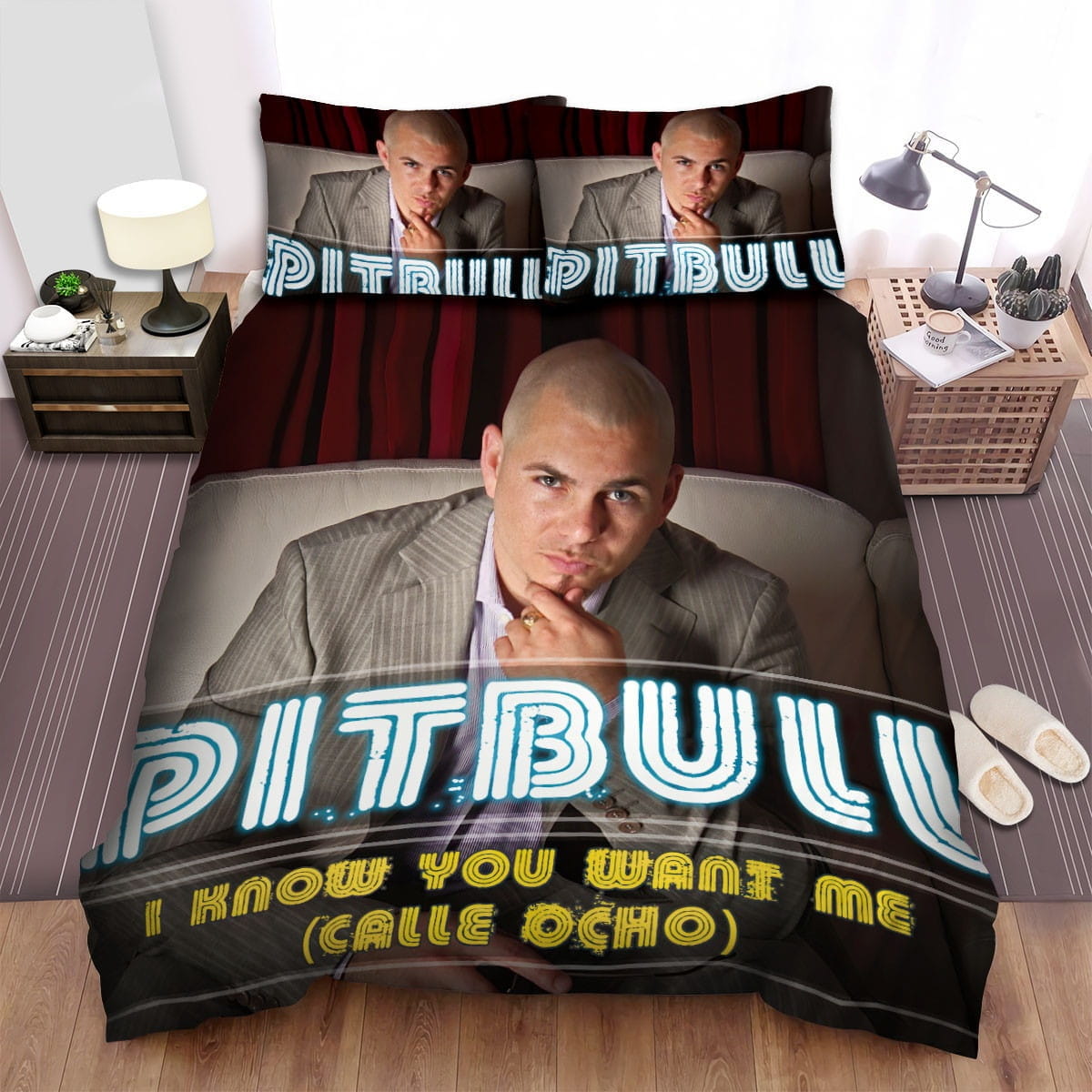 Pitbull I Know You Want Me Bedding Set, Gift For Christmas, Birthday, Thanksgiving