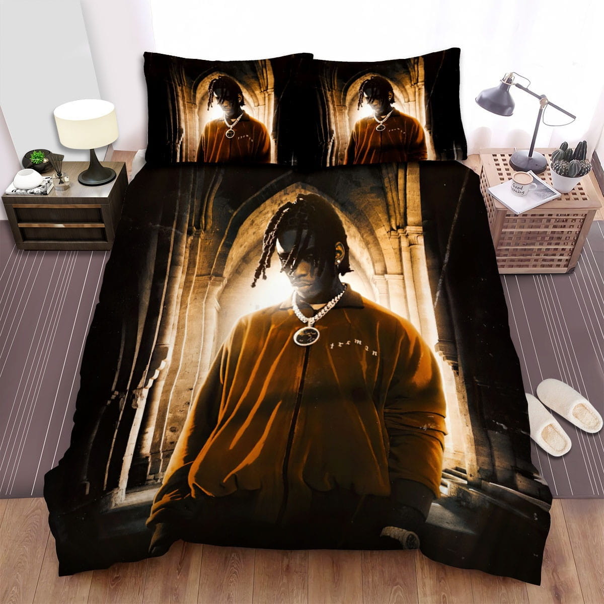 Polo G In Red Tracksuit Art Bedding Sets Duvet Cover, Flatsheet, Pillowcase For Your Lover