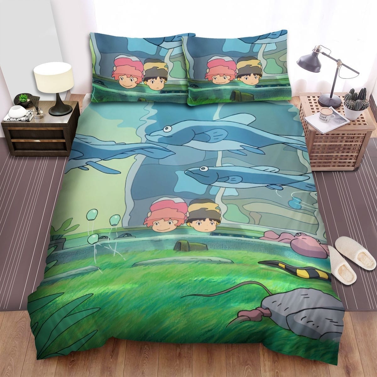 Ponyo (2008) Movie Scene Decorative Bedding Sets with Duvet Cover, Flatsheet, Pillowcases