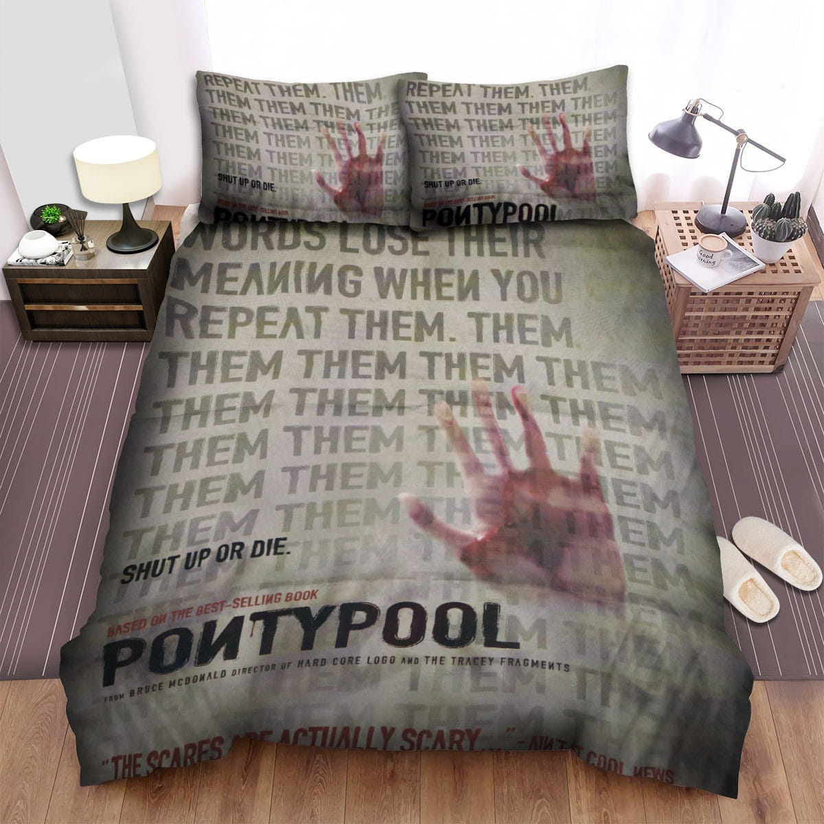 Pontypool Movie Poster Decorative Bedding Sets with Duvet Cover, Flatsheet, Pillowcases
