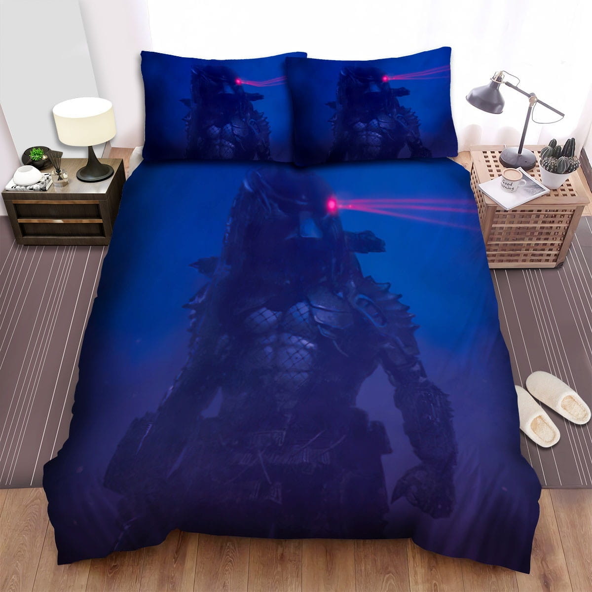 Predator 2 Blurry Bedding Sets, Flatsheet Gift For Christmas, Thanksgiving, Halloween