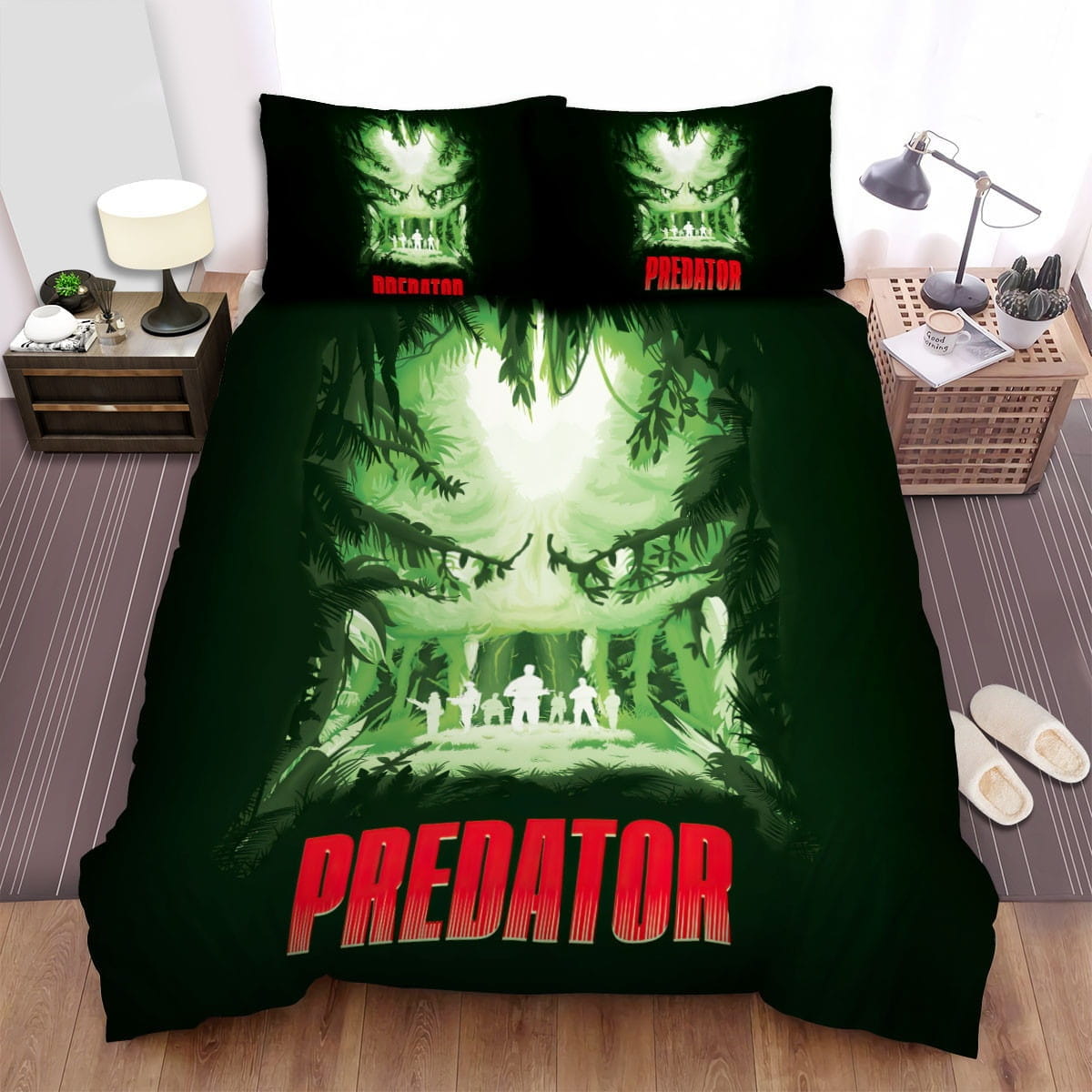 Predator Behind The Jungle Bedding Sets, Flatsheet Gift For Wife, Husband, Besties
