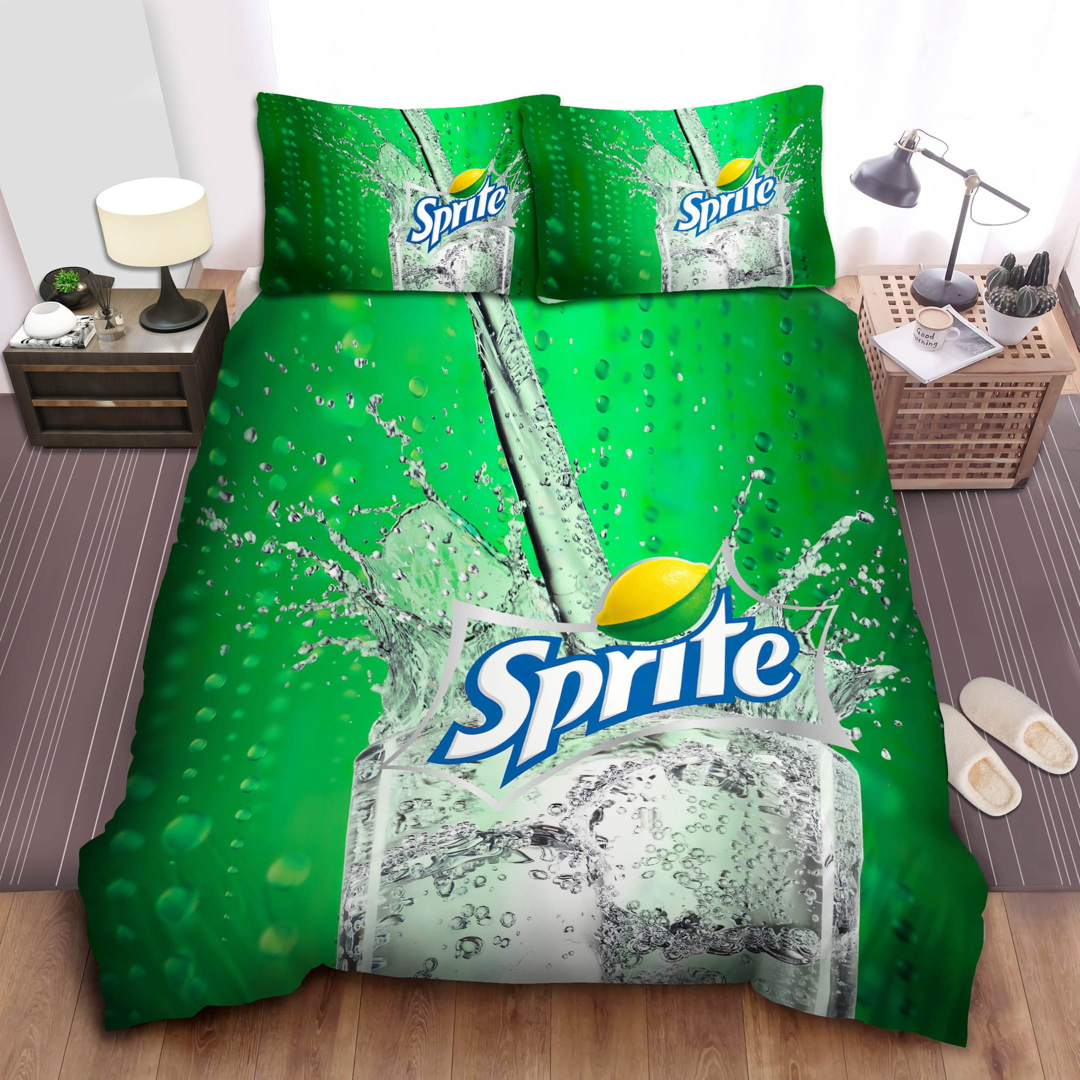 Pouring Sprite Bedding Sets Duvet Cover, Flatsheet, Pillowcases Perfect Gift For Fans