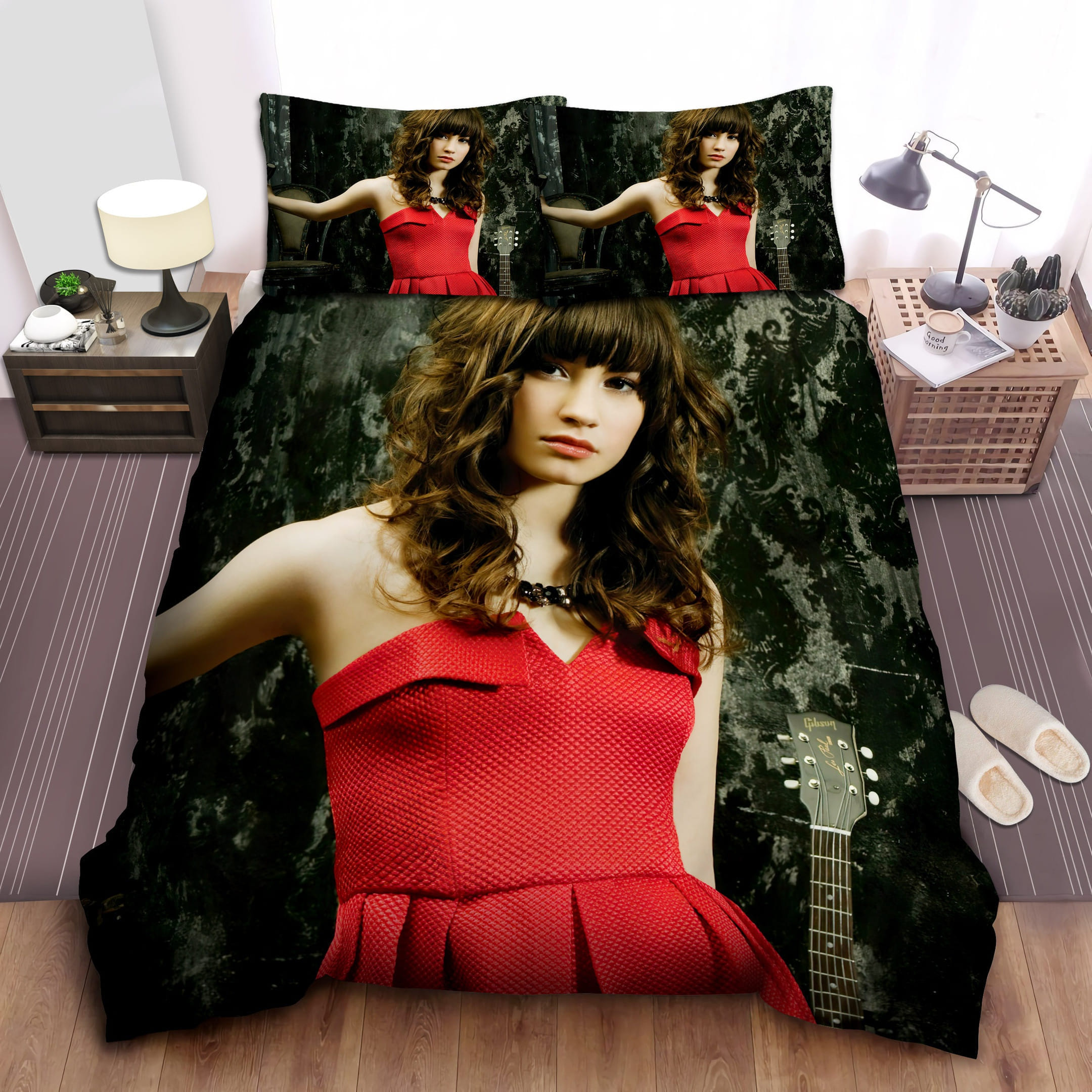 Pretty Demi Lovato Set Decorative Bedding Sets with Duvet Cover, Flatsheet, Pillowcases
