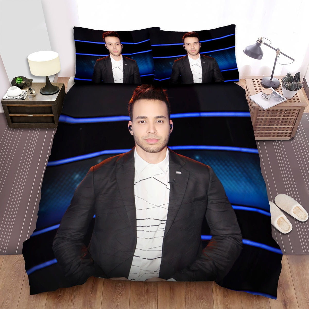Prince Royce With Suit 2 Bedding Sets Duvet Cover, Flatsheet, Pillowcase For Your Lover