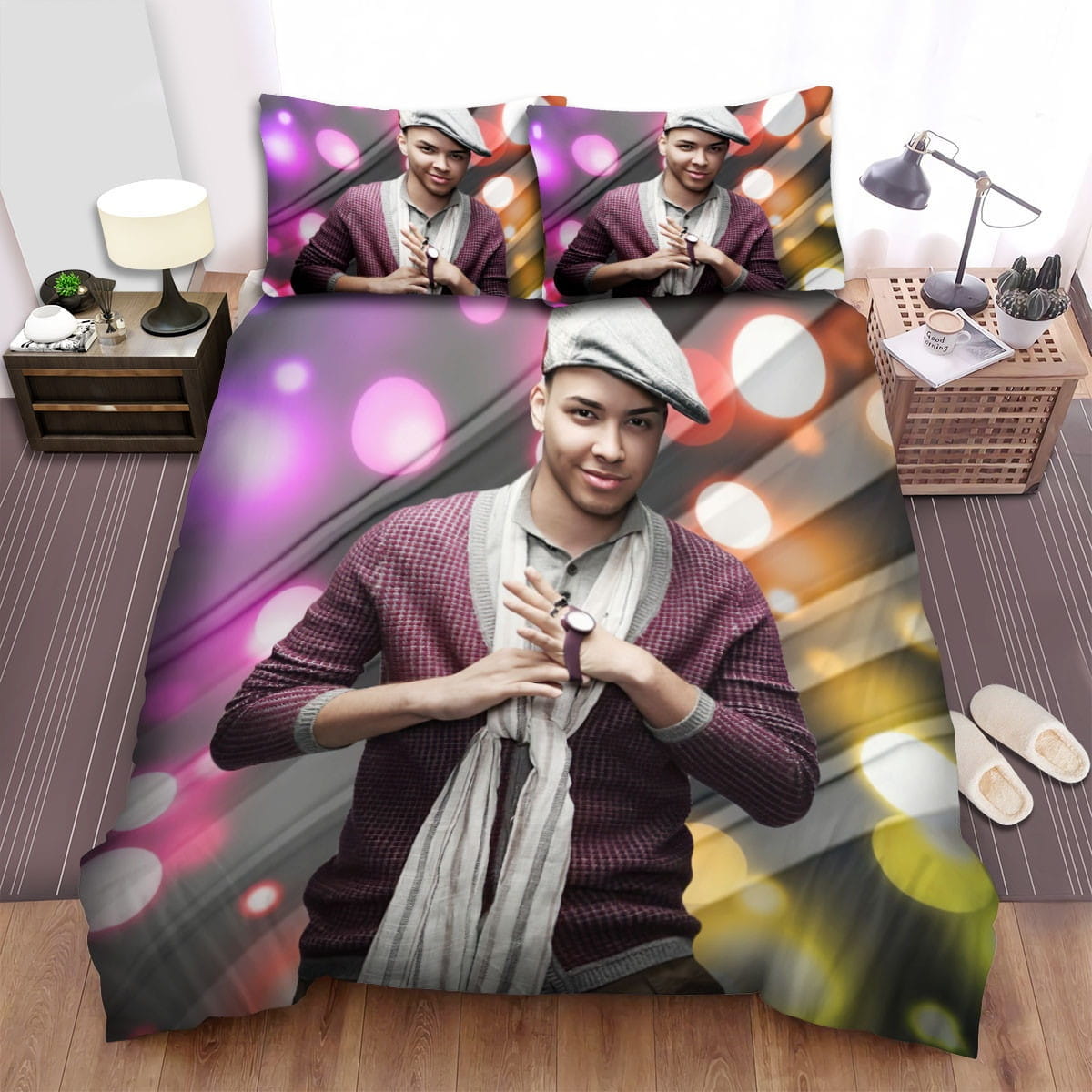 Prince Royce Wallpaper Bedding Set, Gift For Christmas, Birthday, Thanksgiving