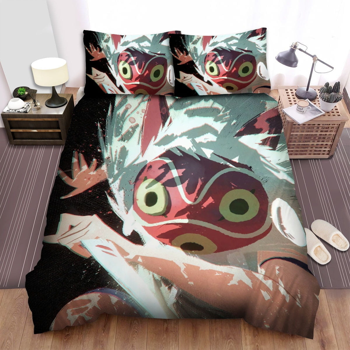 Princess Mononoke Anime Art Bedding Sets Duvet Cover, Flatsheet, Pillowcases Perfect Gift For Fans