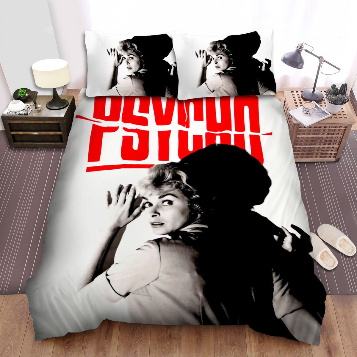 Psycho (1960) Fright Decorative Bedding Sets with Duvet Cover, Flatsheet, Pillowcases