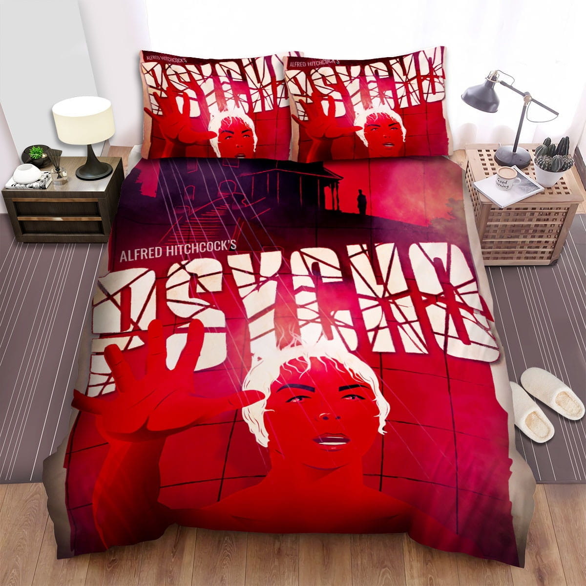 Psycho (1960) Red Body Bedding Sets, Flatsheet Gift For Wife, Husband, Besties