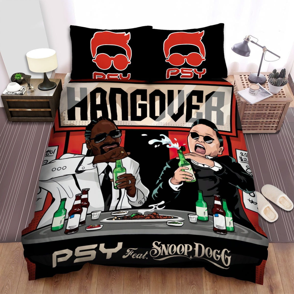 Psy Wine Bedding Sets Duvet Cover, Flatsheet, Pillowcase For Your Lover