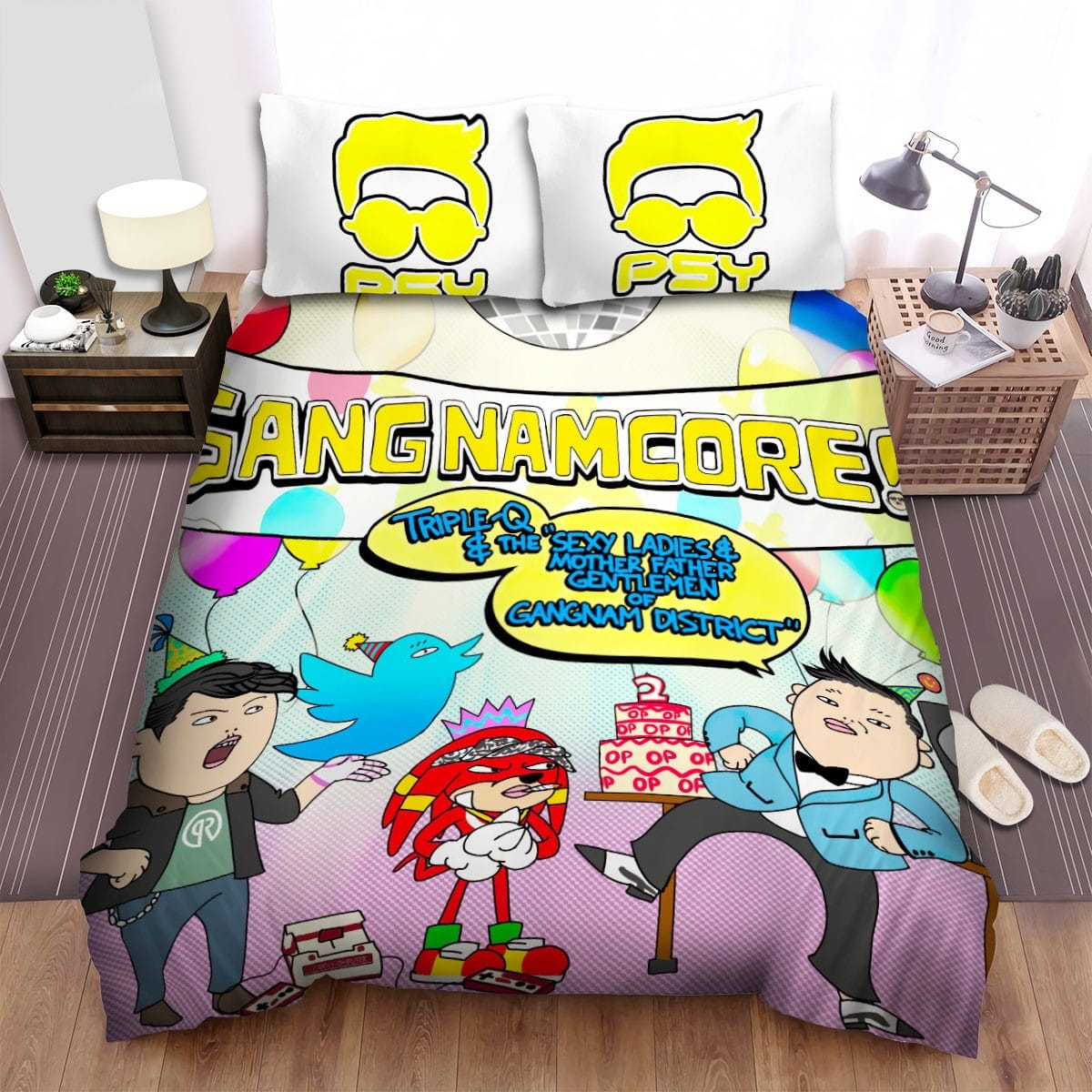 Psy Gangnam Core Bedding Sets, Flatsheet Gift For Christmas, Thanksgiving, Halloween
