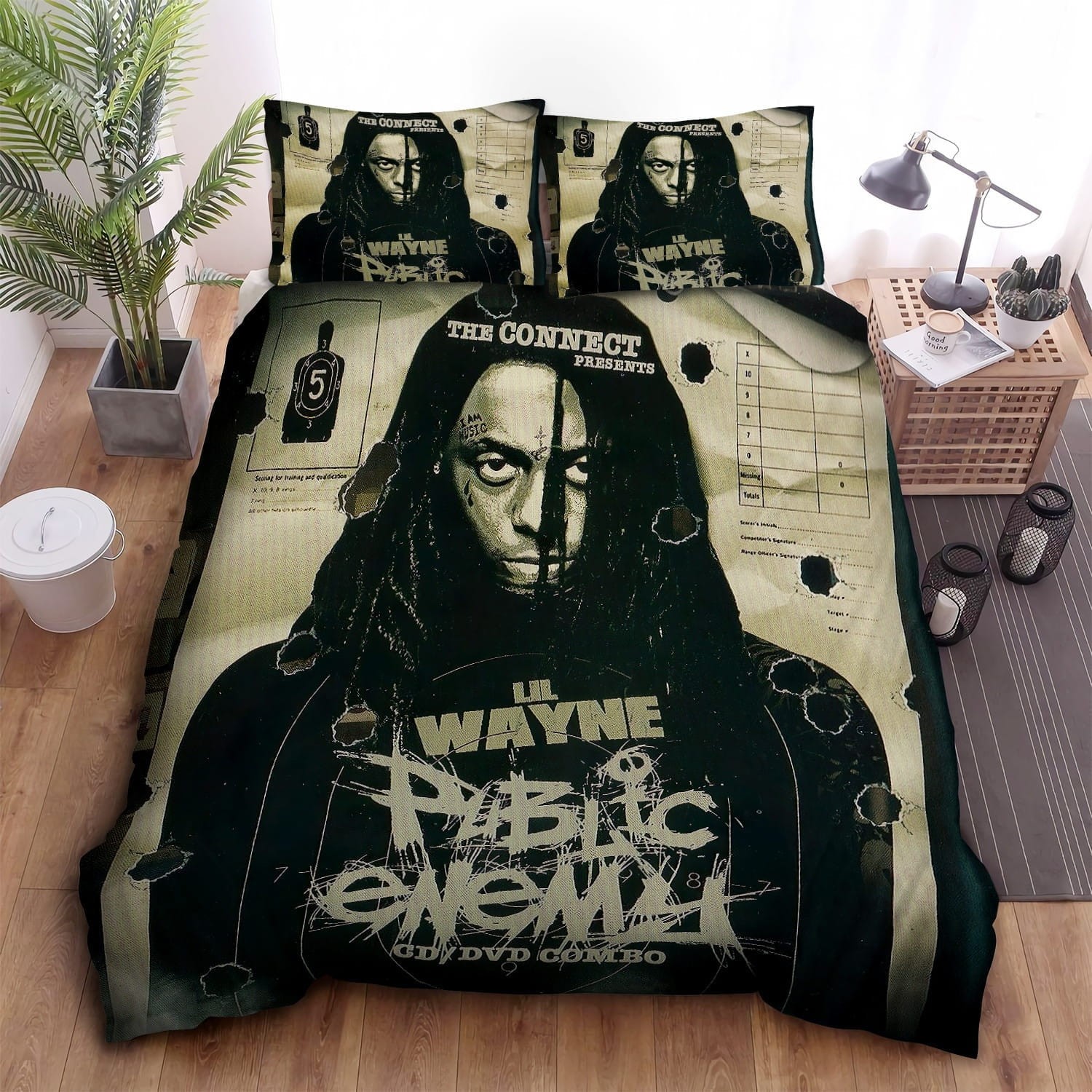 Public Enemy Lil Wayne Decorative Bedding Sets with Duvet Cover, Flatsheet, Pillowcases