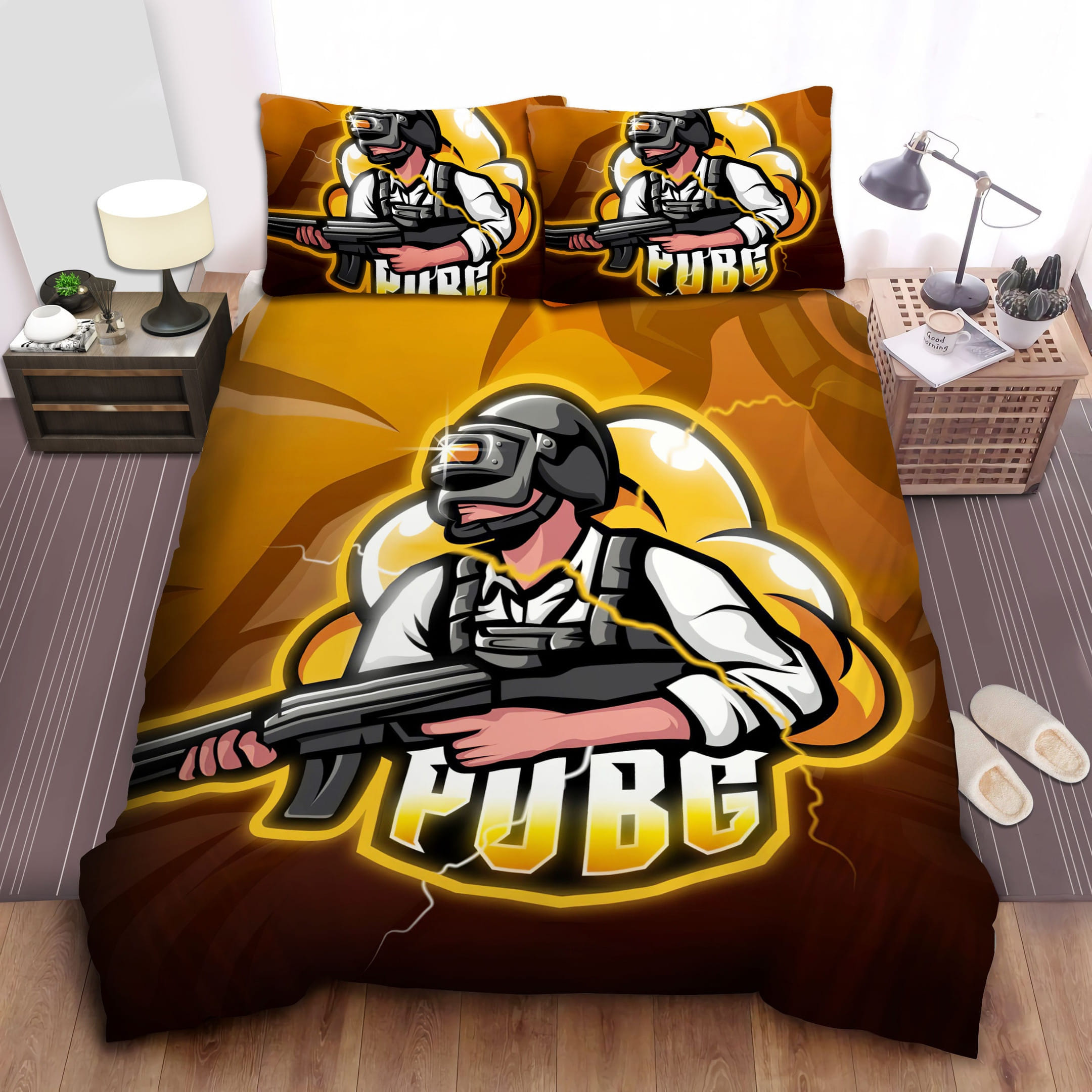 Pubg Gun Bedding Sets, Flatsheet Gift For Wife, Husband, Besties