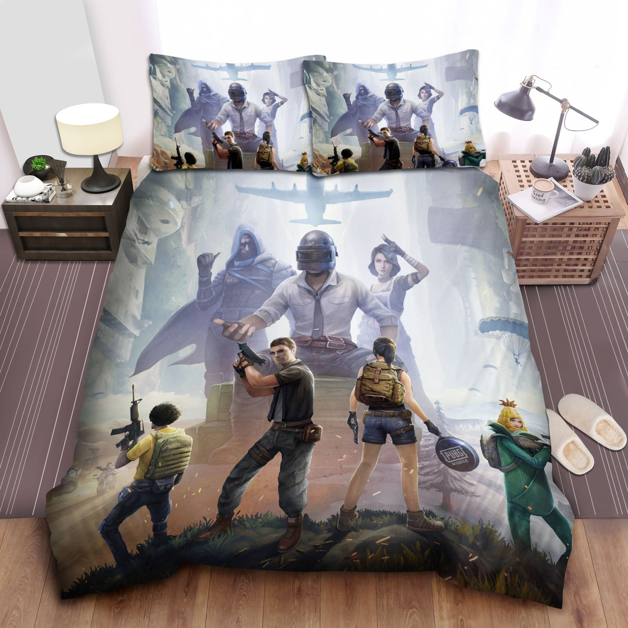 Pubg Agents Decorative Bedding Sets with Duvet Cover, Flatsheet, Pillowcases