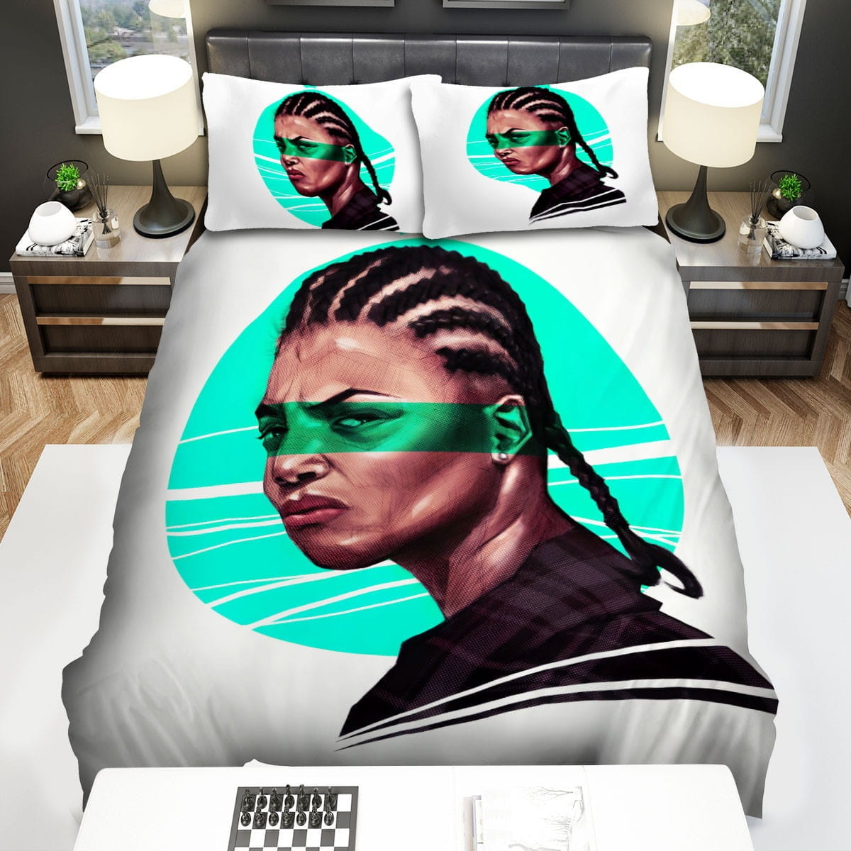 Queen Latifah Green Bedding Sets Duvet Cover, Flatsheet, Pillowcase For Your Lover