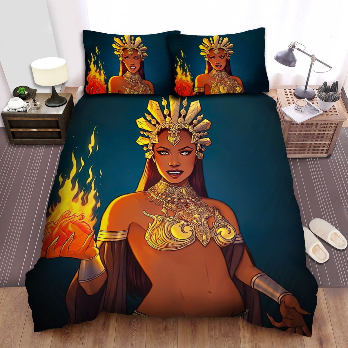 Queen Of The Damned Fire Bedding Sets, Flatsheet Gift For Wife, Husband, Besties
