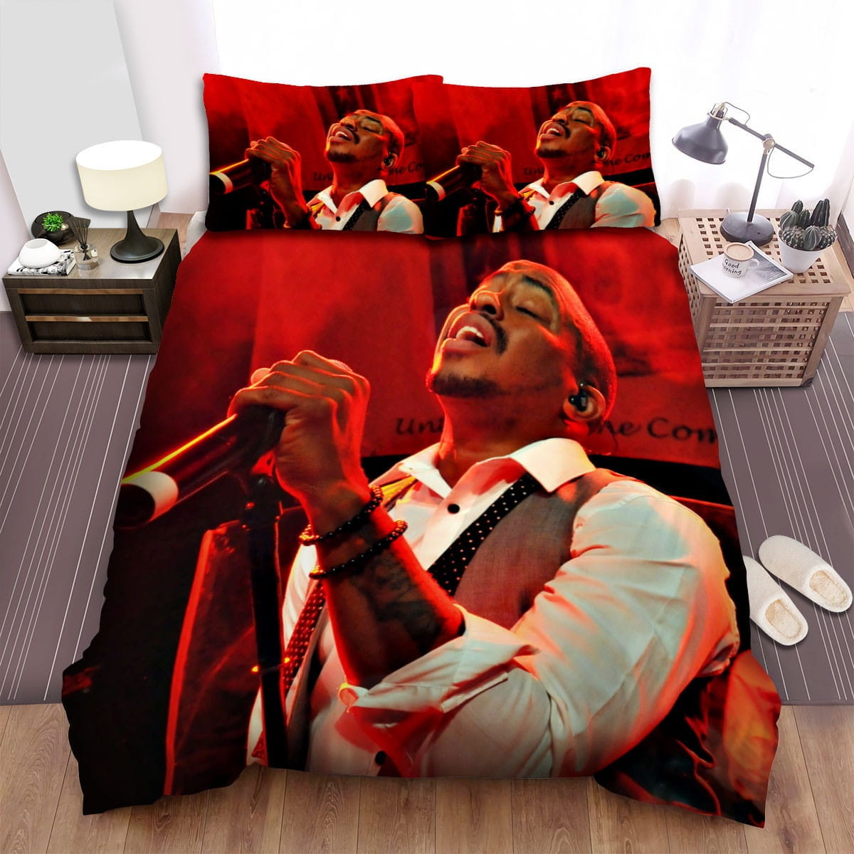 Raheem Devaughn Theater Art Bedding Sets, Flatsheet Gift For Christmas, Thanksgiving, Halloween
