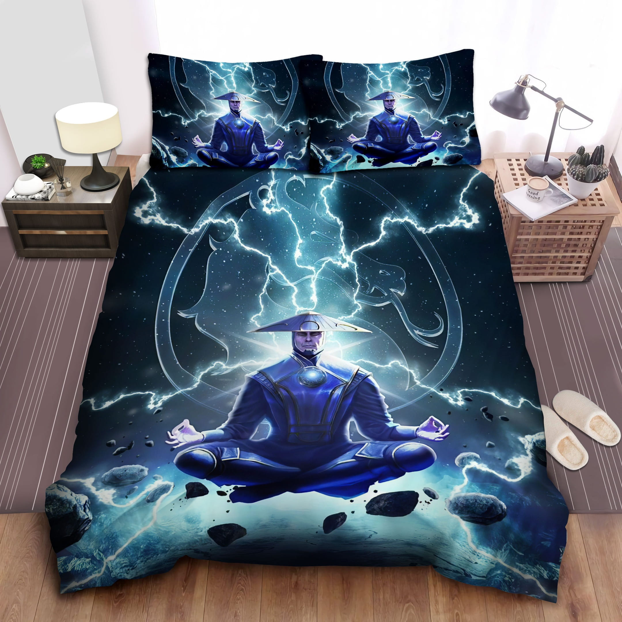 Raiden Meditating Decorative Bedding Sets with Duvet Cover, Flatsheet, Pillowcases
