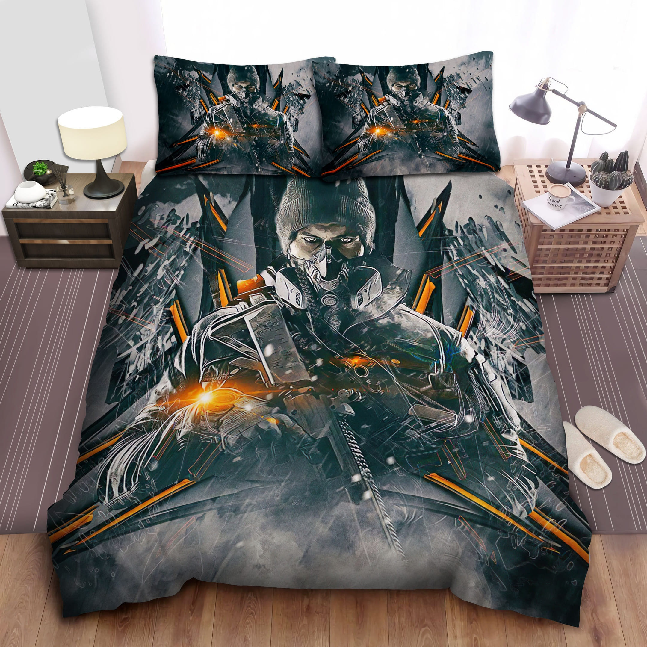 Rainy Drawing Decorative Bedding Sets with Duvet Cover, Flatsheet, Pillowcases