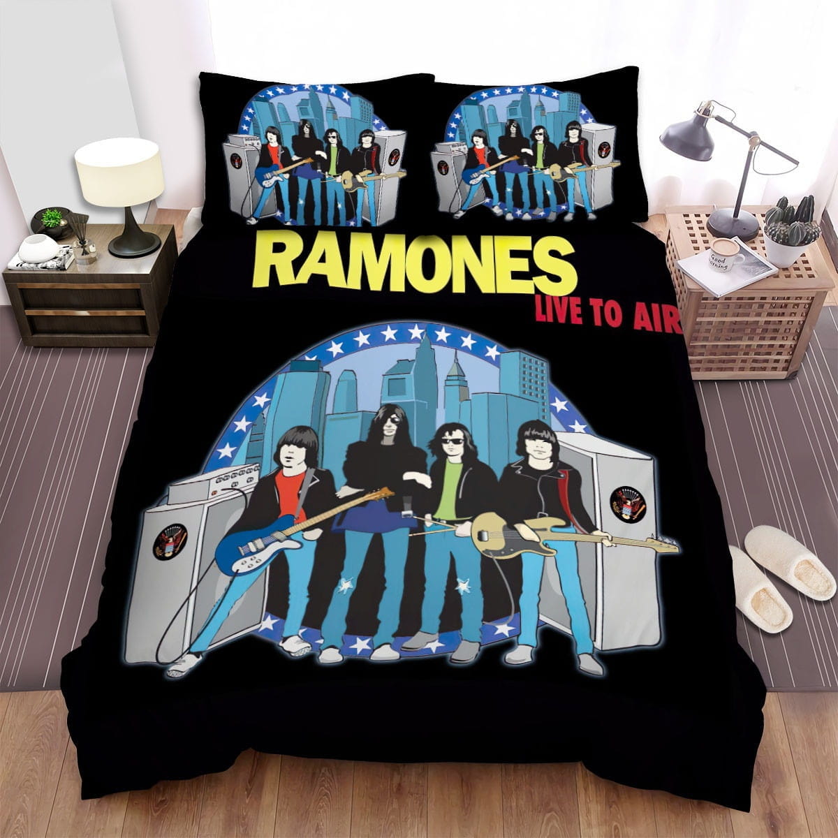 Ramones Live To Air Decorative Bedding Sets with Duvet Cover, Flatsheet, Pillowcases