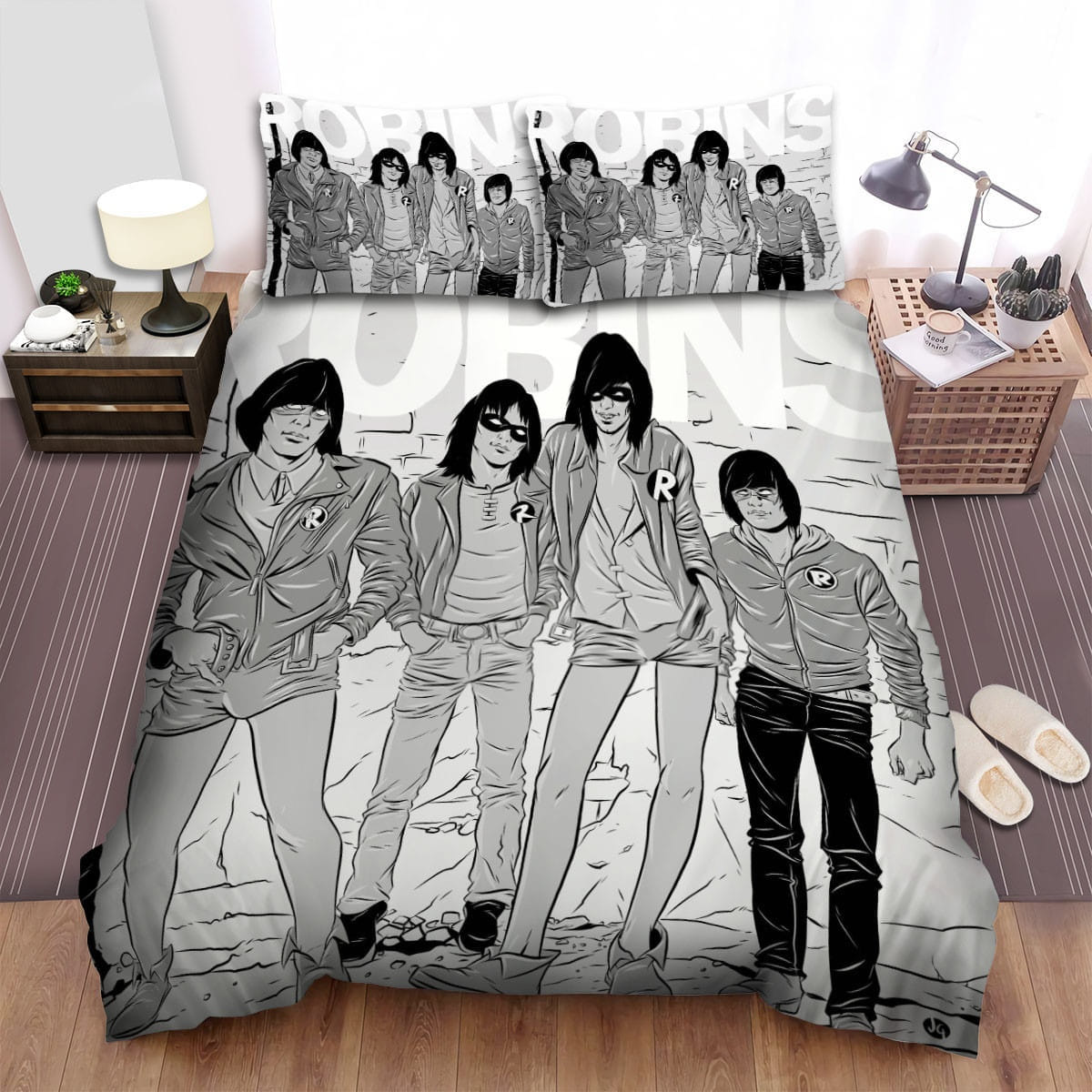 Ramones Robins Bedding Sets Duvet Cover, Flatsheet, Pillowcases Perfect Gift For Fans
