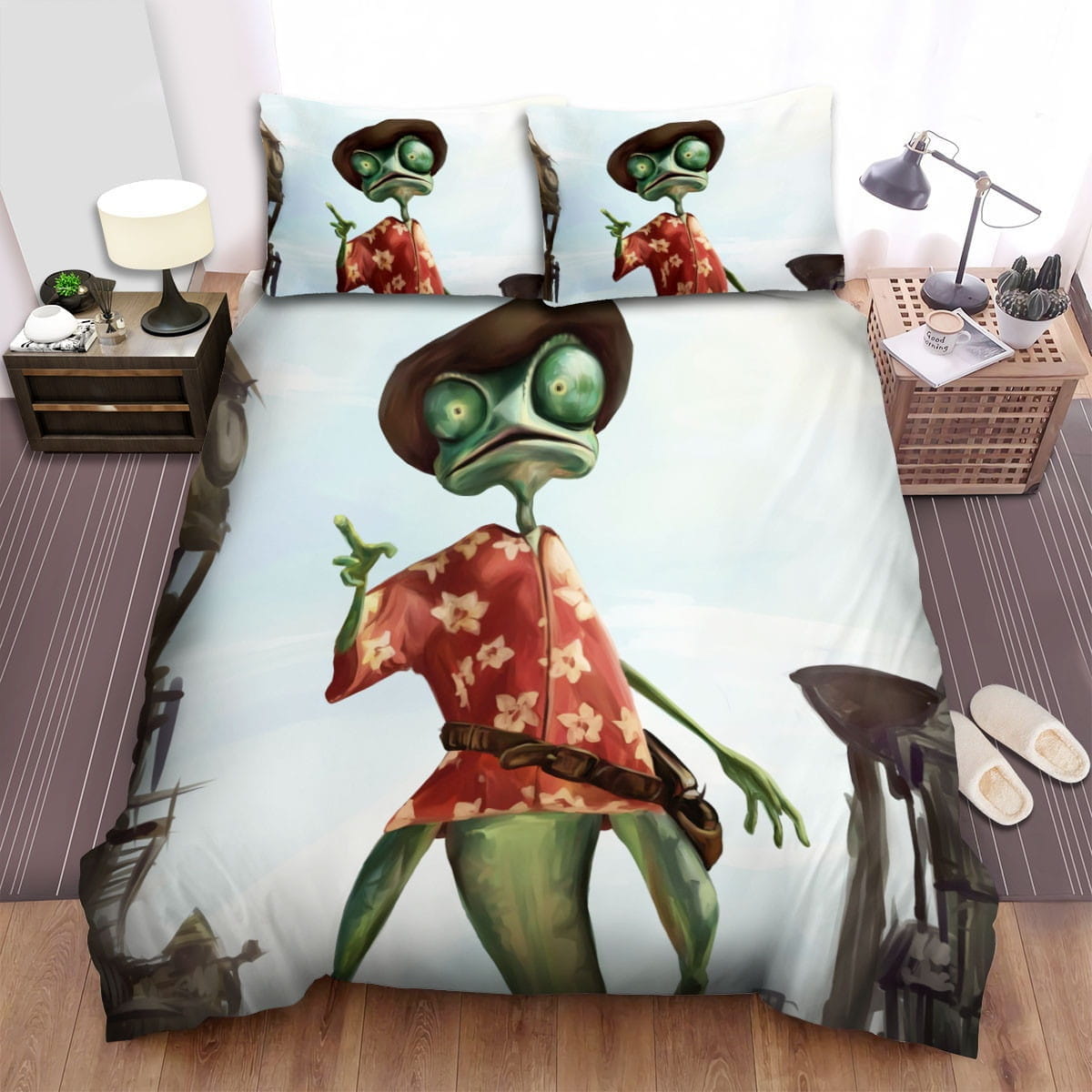 Rango The Paiting Of Rango Bedding Set, Gift For Christmas, Birthday, Thanksgiving