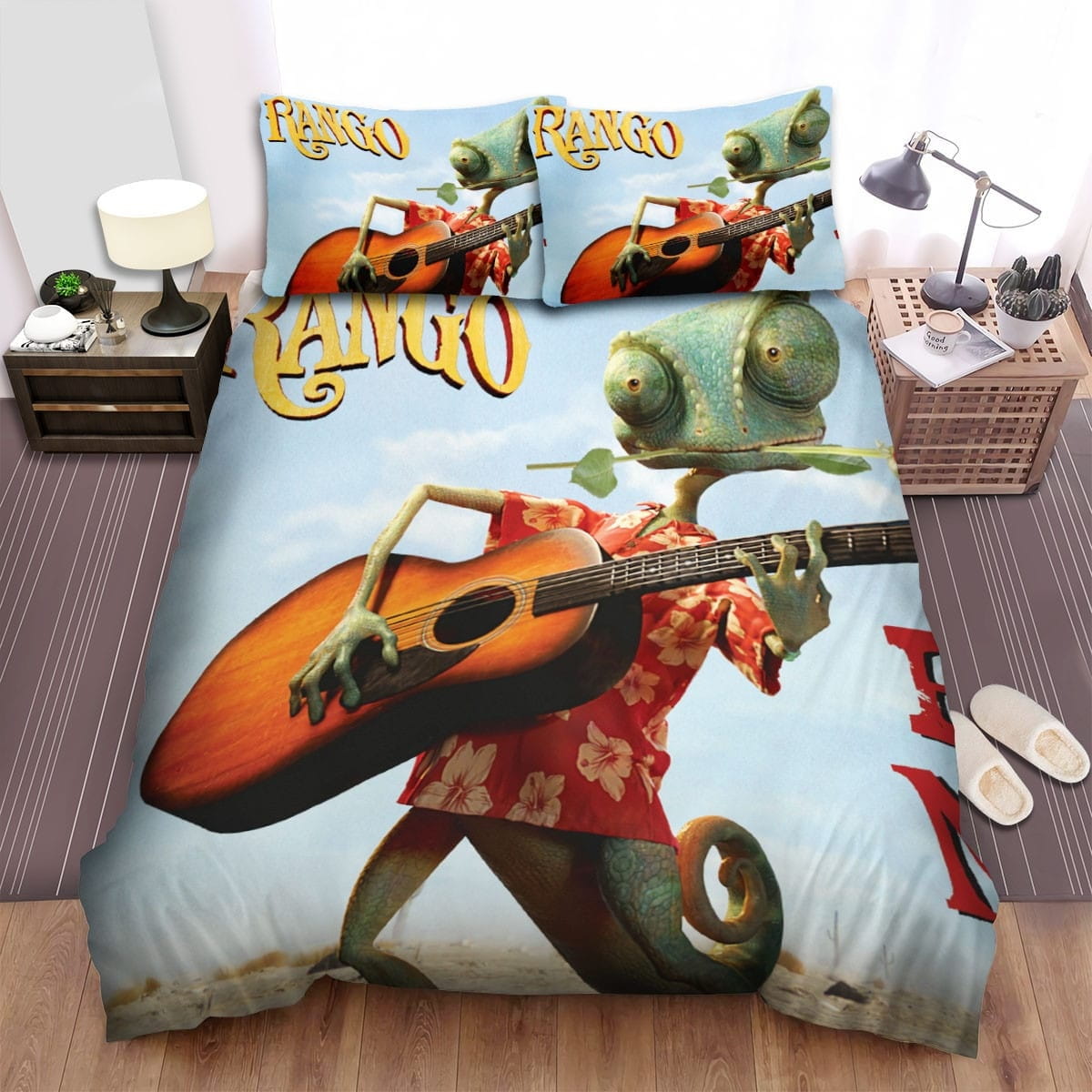 Rango Playing The Guitar Bedding Sets, Flatsheet Gift For Wife, Husband, Besties