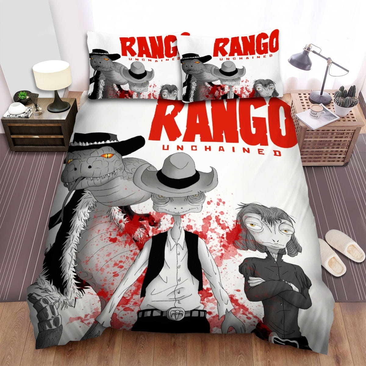 Rango The Unchained Poster Bedding Sets, Flatsheet Gift For Christmas, Thanksgiving, Halloween