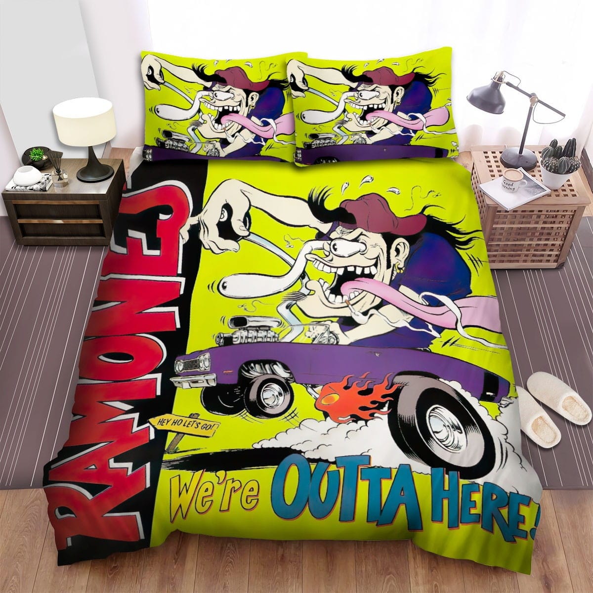 Ramones Were Outta Here Bedding Sets, Flatsheet Gift For Christmas, Thanksgiving, Halloween