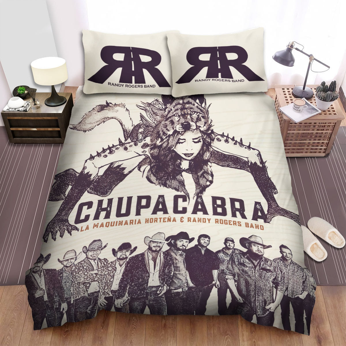 Randy Rogers Chupacabra Bedding Sets, Flatsheet Gift For Christmas, Thanksgiving, Halloween