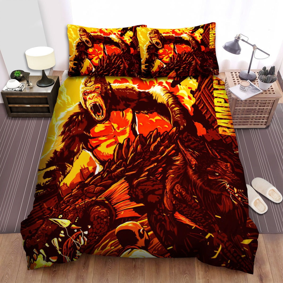 Rampage (2018) Movie Fanart Decorative Bedding Sets with Duvet Cover, Flatsheet, Pillowcases