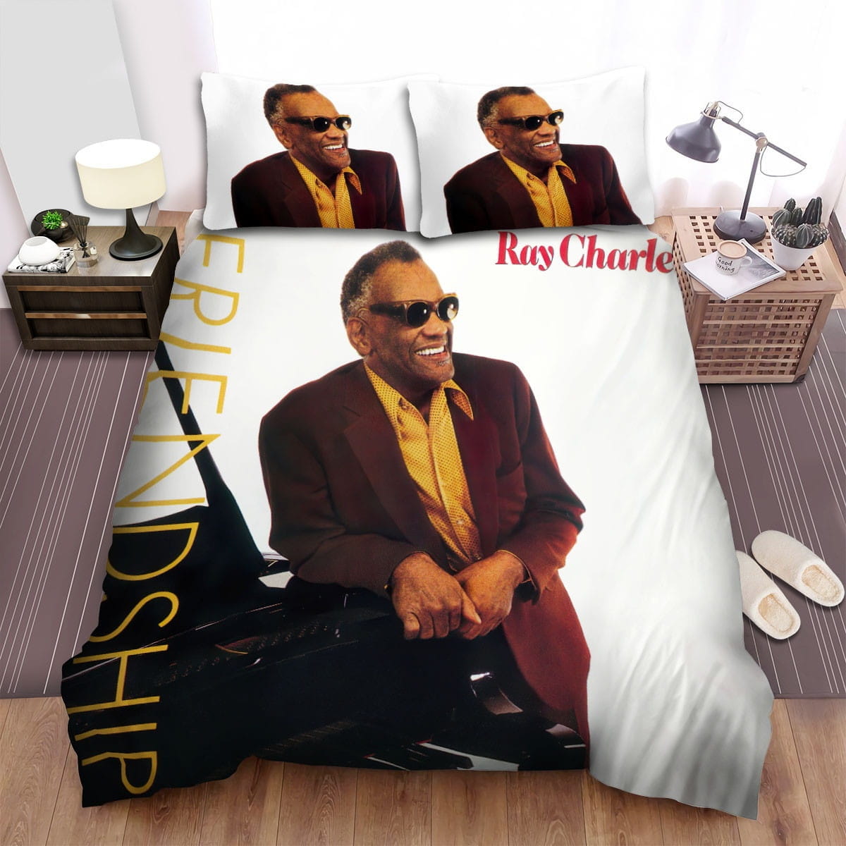 Ray Charles Friendship Bedding Sets, Flatsheet Gift For Wife, Husband, Besties