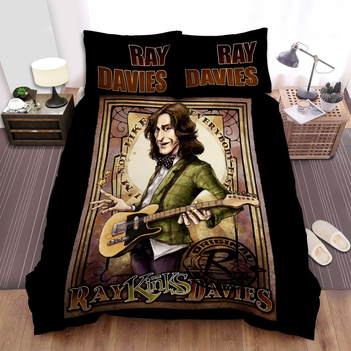 Ray Davies Guitar Bedding Sets Duvet Cover, Flatsheet, Pillowcase For Your Lover