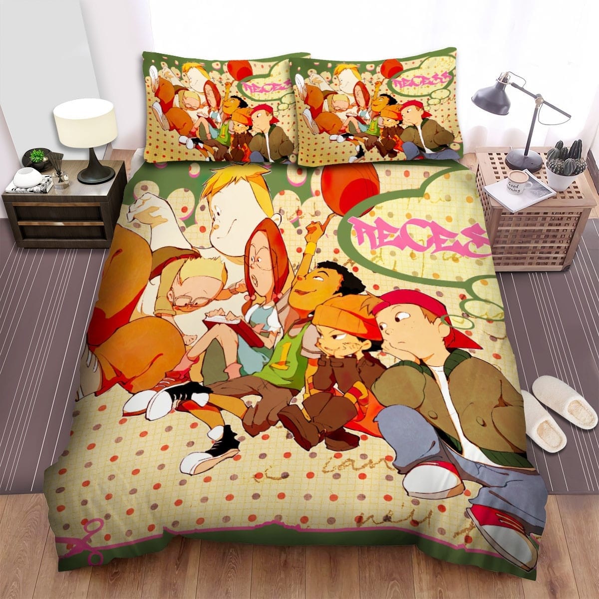 Recess Friends In Anime Art Decorative Bedding Sets with Duvet Cover, Flatsheet, Pillowcases