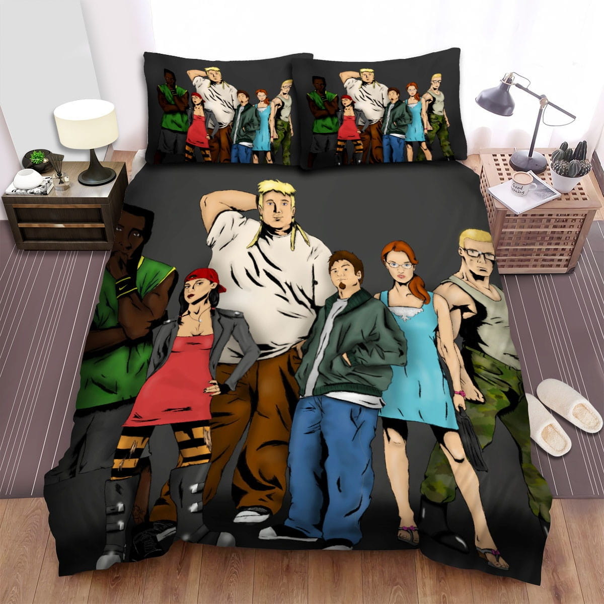 Recess Friends Grown Up Bedding Sets Duvet Cover, Flatsheet, Pillowcase For Your Lover