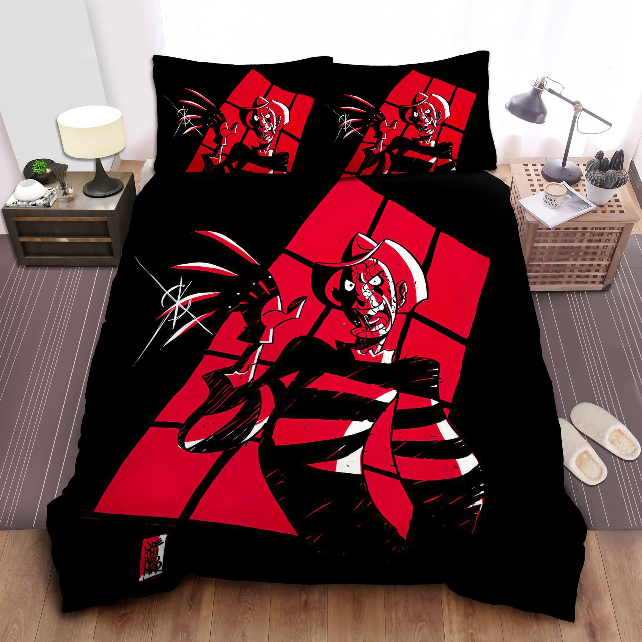 Red Freddy Krueger Bedding Sets, Flatsheet Gift For Christmas, Thanksgiving, Halloween