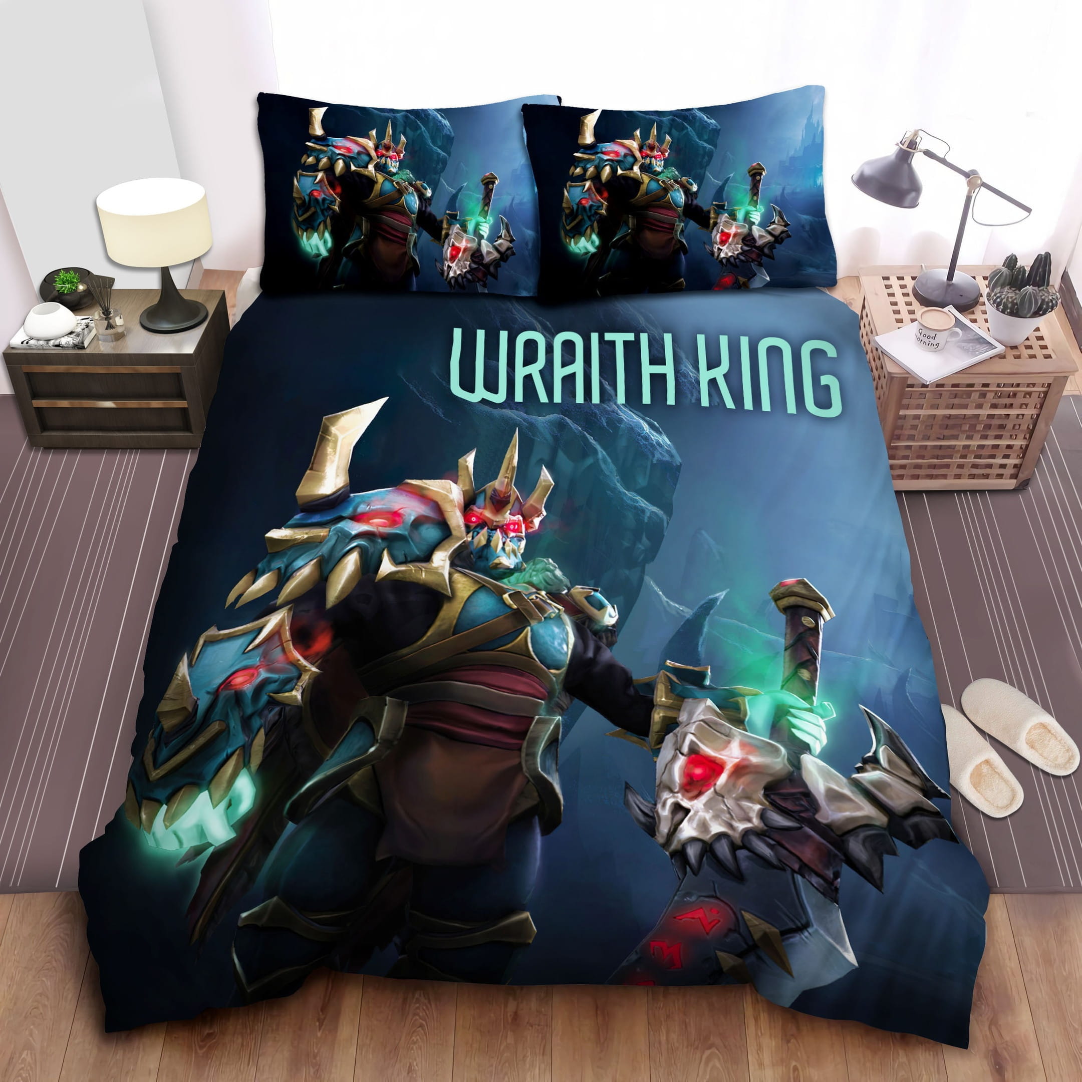 Red Eyes King Bedding Sets, Flatsheet Gift For Christmas, Thanksgiving, Halloween