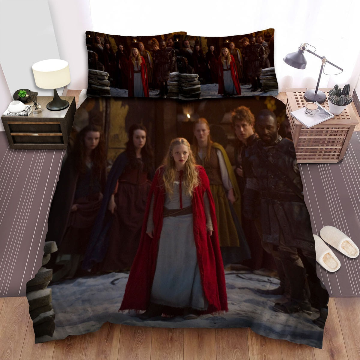 Red Riding Hood Crowded Decorative Bedding Sets with Duvet Cover, Flatsheet, Pillowcases