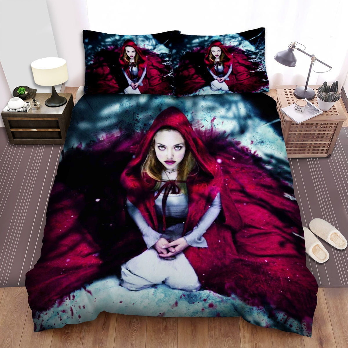 Red Riding Hood Snow Blood Bedding Sets Duvet Cover, Flatsheet, Pillowcases Perfect Gift For Fans