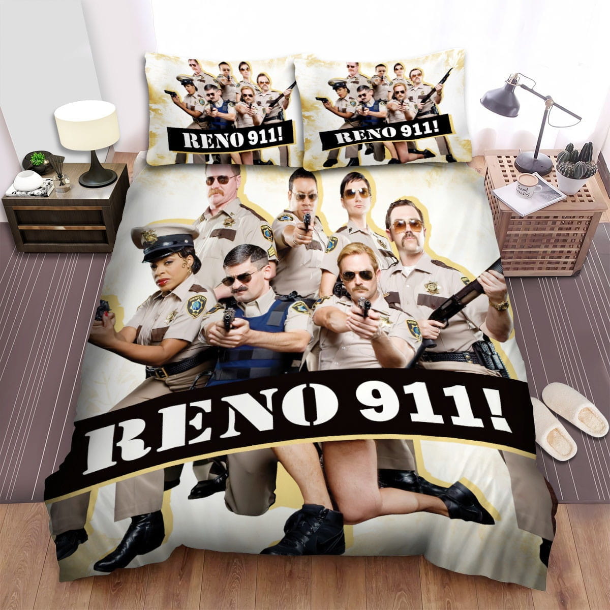 Reno 911! Movie Poster 4 Bedding Sets Duvet Cover, Flatsheet, Pillowcases Perfect Gift For Fans