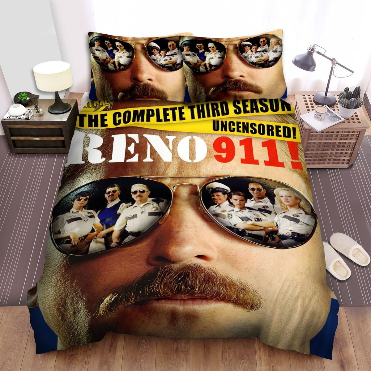 Reno 911! Movie Poster Art Bedding Sets, Flatsheet Gift For Christmas, Thanksgiving, Halloween