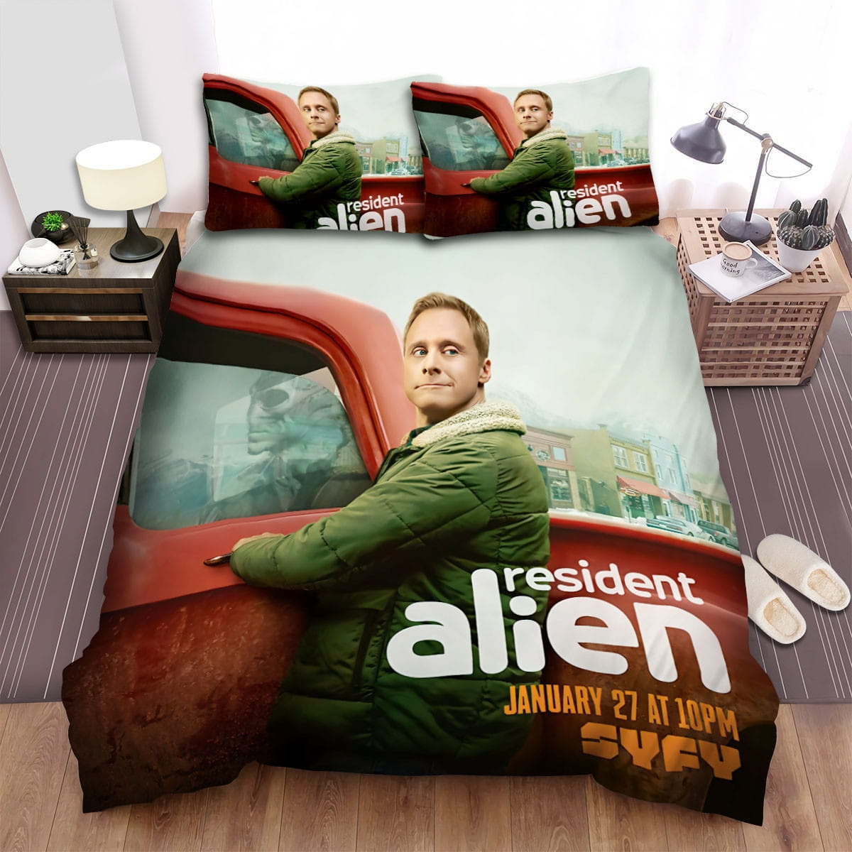Resident Alien Movie Poster Bedding Sets, Flatsheet Gift For Wife, Husband, Besties