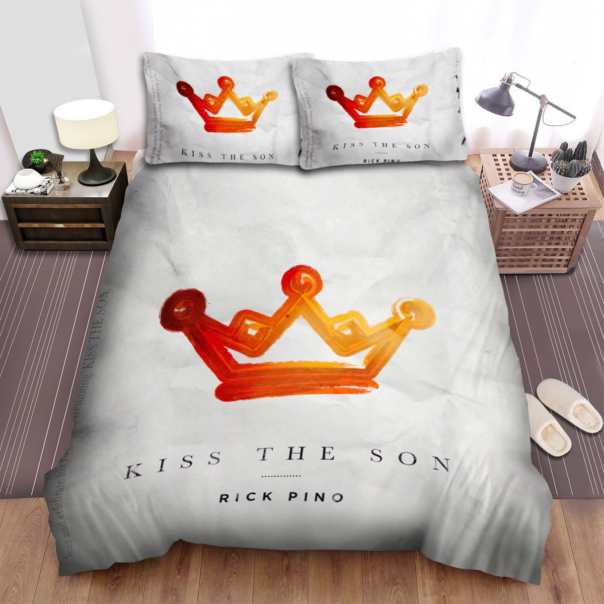 Rick Pino Kiss The Son Bedding Sets, Flatsheet Gift For Christmas, Thanksgiving, Halloween