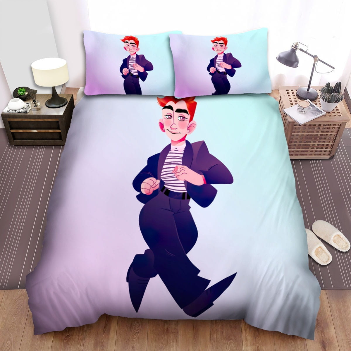 Rick Astley Art Painting Bedding Sets, Flatsheet Gift For Wife, Husband, Besties