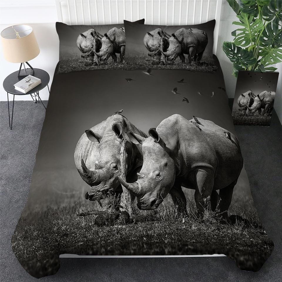 Rhino Decorative Bedding Sets with Duvet Cover, Flatsheet, Pillowcases