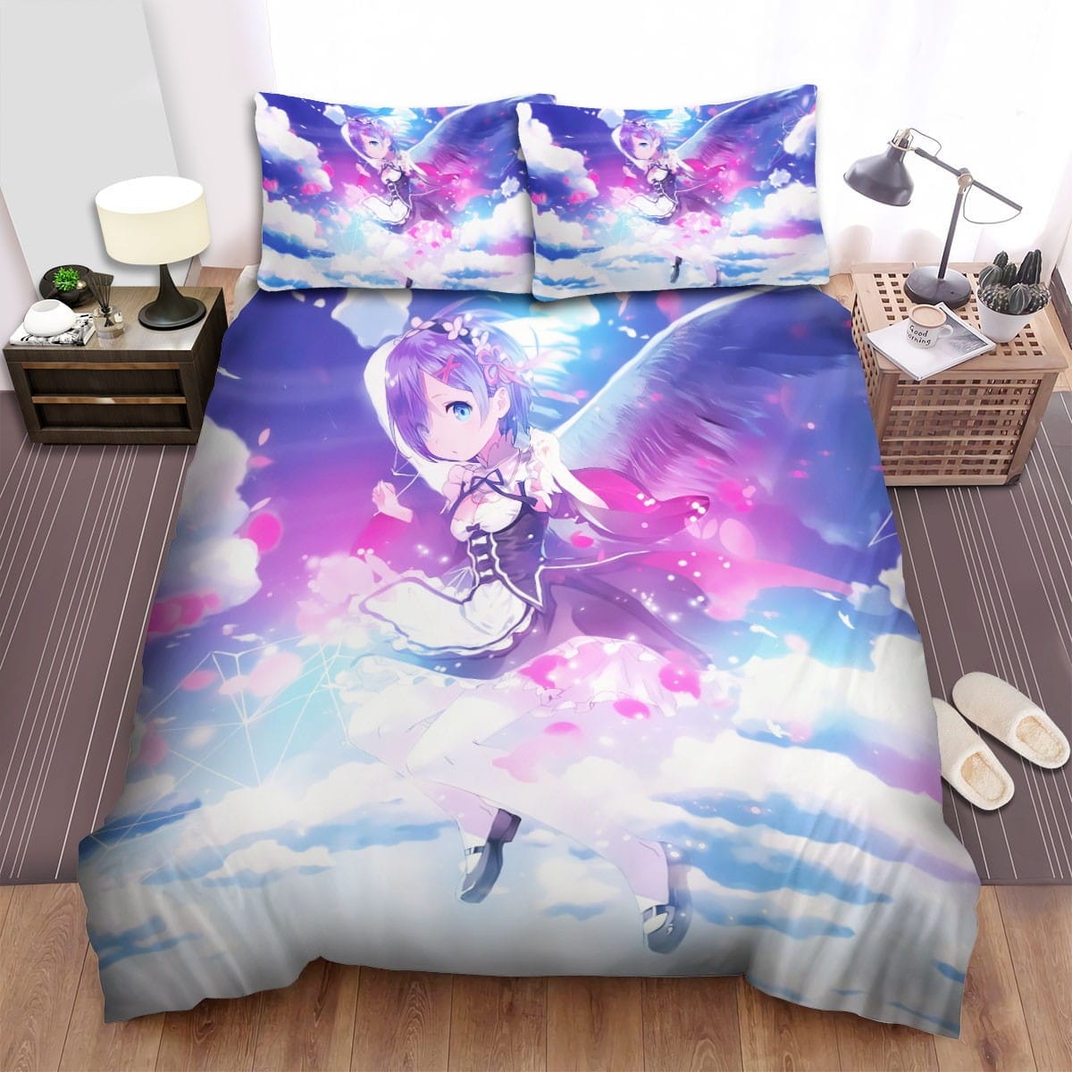 Re:Zero Rem With The Wings Bedding Set, Gift For Christmas, Birthday, Thanksgiving